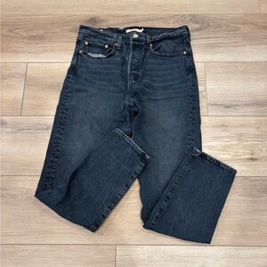 Levi's Dark Blue/Black Wedge Straight Leg Button Fly Women's Jeans